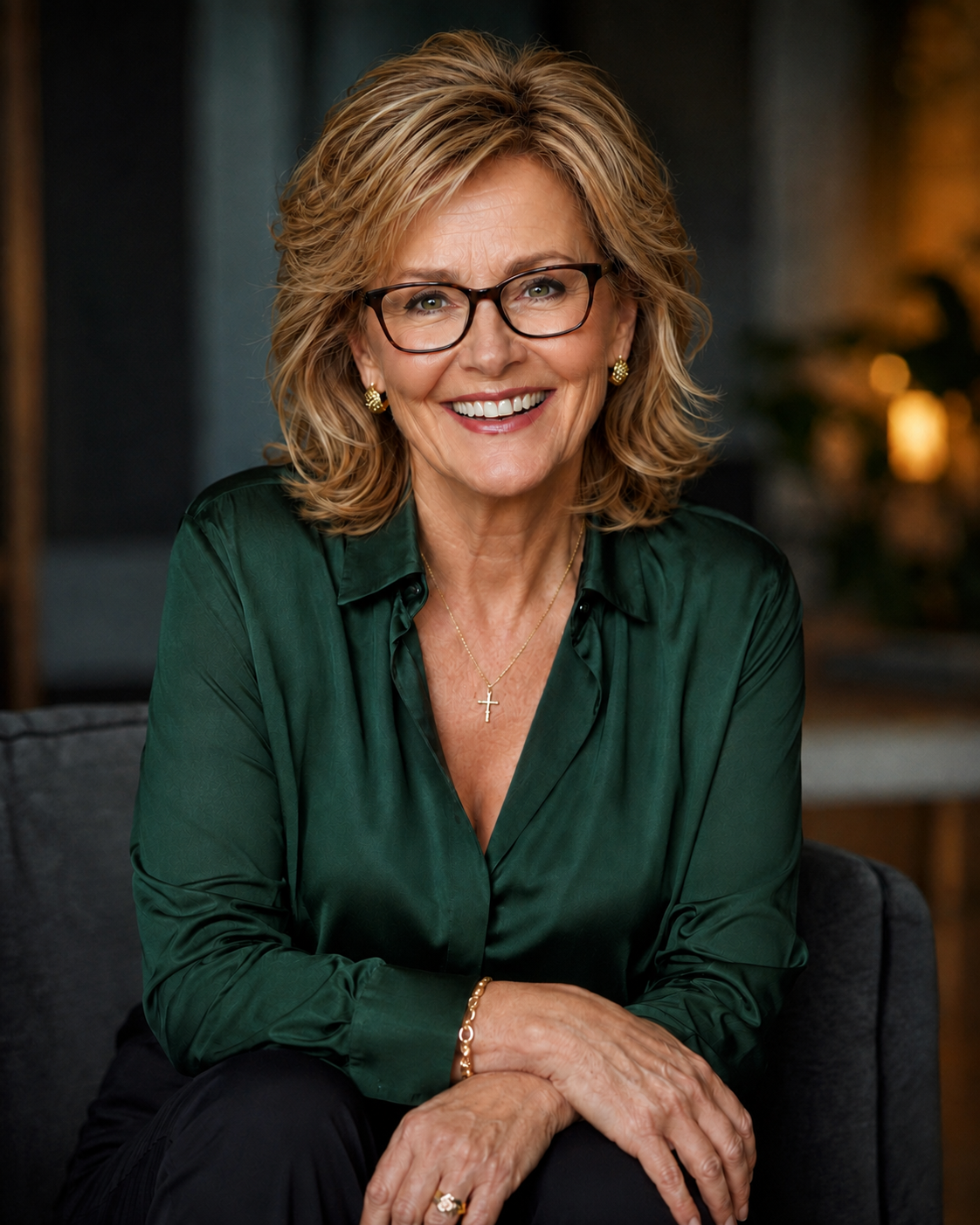 Barbara, founder of the Elevate Life Movement, smiling in a green blouse